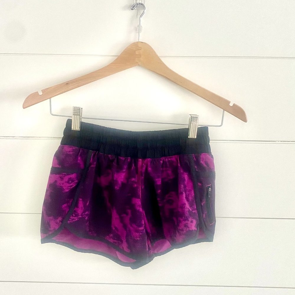 lululemon black and deep fuchsia shorts, size 4